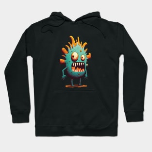 Teal and Orange Cute Monster Hoodie